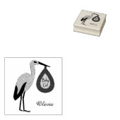 ピンクかわいらしベビーガールストルクカスタム ラバースタンプ (押印)