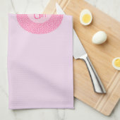 ピンクかわいらしベビーガールストーク キッチンタオル (四つ折り)