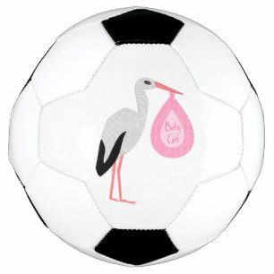 ピンクかわいらしベビーガールストーク サッカーボール