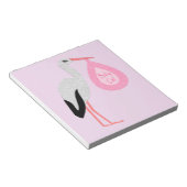 ピンクかわいらしベビーガールストーク ノートパッド (アングル)