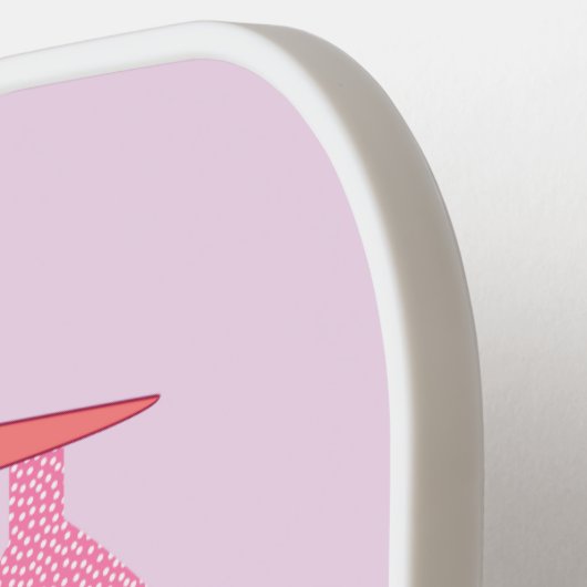 ピンクかわいらしベビーガールストーク ピックルボールラケット (左詳細)