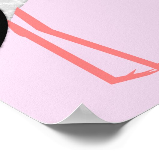 ピンクかわいらしベビーガールストーク ポスター (角)