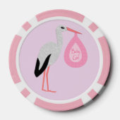 ピンクかわいらしベビーガールストーク ポーカーチップ (裏面)