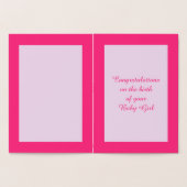 ピンクかわいらしベビーガールストーク 箔カード (内部)