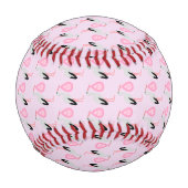 ピンクかわいらしベビーガールストーク 野球ボール (裏面)