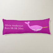 ピンクかわいらしベビーガールナルファルカスタム誕生 ボディピロー (裏面)