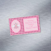 ピンクかわいらしベビーガールビーカスタムナニー マグネット名刺 (インサイチュ)