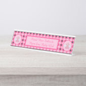 ピンクかわいらしベビーガールビーカスタムビー デスクネームプレート (正面)