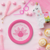 ピンクかわいらしベビーガール感謝祭トルコカスタム ペーパープレート (パーティー)