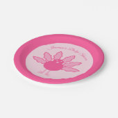 ピンクかわいらしベビーガール感謝祭トルコカスタム ペーパープレート (アングル)