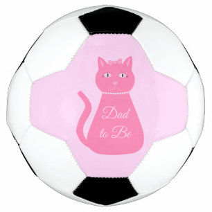 ピンクかわいらしベビーガール猫カスタムパパへ サッカーボール