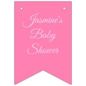 ピンクかわいらしベビーガール猫カスタム赤ちゃんシャワー バンティングフラッグ (第1の旗)