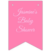 ピンクかわいらしベビーガール猫カスタム赤ちゃんシャワー バンティングフラッグ (第3の旗)