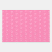 ピンクかわいらしベビーガール猫カスタム赤ちゃんシャワー ラッピングペーパーシート (正面2)