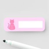 ピンクかわいらしベビーガール猫カスタム赤ちゃんシャワー 名札 (インサイチュ)