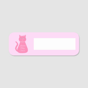 ピンクかわいらしベビーガール猫カスタム赤ちゃんシャワー 名札