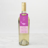 ピンクかわいらしベビーガールNARWHALベビーシャワーカスタム ボトルネックタグ (ボトル)