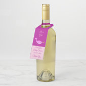 ピンクかわいらしベビーガールNARWHALベビーシャワーカスタム ボトルネックタグ (アングル)