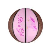 ピンクかわいらしベビーガールUnicornジェンダーリビールカスタム ミニバスケットボール (縦)