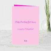 ピンクかわいらしベビーガールUnicornベビーシャワーカスタム 箔グリーティングカード (裏面)