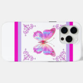ピンクかわいらしホロバタフライiPhone 15 Pro Maxケース Case-Mate iPhoneケース (裏面 (横))