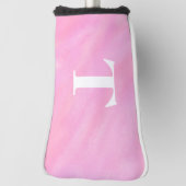 ピンクかわいらしホワイトウォーター色モノグラム ゴルフヘッドカバー (回転90)