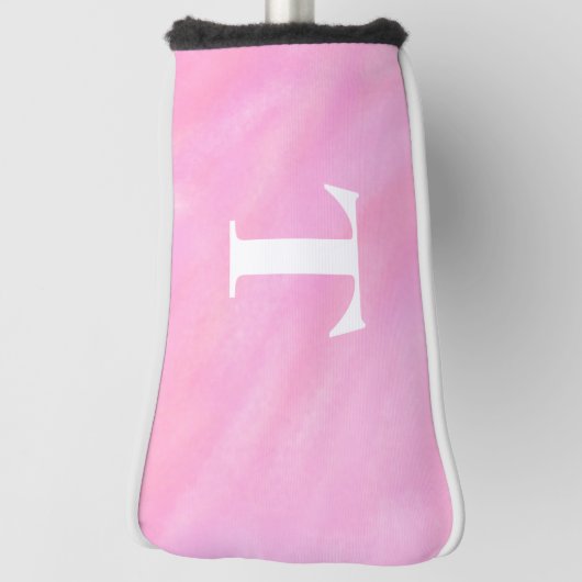 ピンクかわいらしホワイトウォーター色モノグラム ゴルフヘッドカバー (回転90)