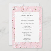 ピンクかわいらしホワイトフローラブライダルシャワー 招待状 (正面)