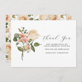 ピンクかわいらしホワイトフローラ100誕生日ありがとう (正面/裏面)