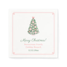 ピンクかわいらしホワイトホリデーツリークリスマスパーティー