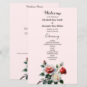 ピンクかわいらしホワイトレッドローゼウディングプログラム (正面/裏面)