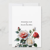 ピンクかわいらしホワイトレッドローゼリハーサルディナー 招待状 (裏面)