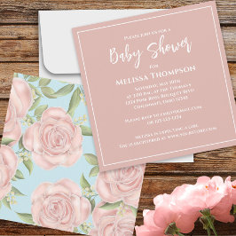 ピンクかわいらしボタニカルベビーガールローズブーケかわいい