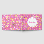 ピンクかわいらしボタニカル野花フローラ結婚ズ ゲストブック (全面)