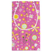 ピンクかわいらしボタニカル野草フローラ スモールペーパーバッグ (裏面)