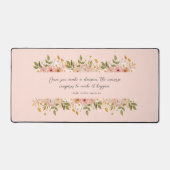 ピンクかわいらしボヘミアフローラパーソナル引用文 デスクマット (正面)