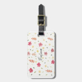 ピンクかわいらしボホガーリーウォータールコフラワーラゲージタグ ラゲッジタグ (正面縦)