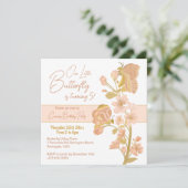 ピンクかわいらしボホバタフライバースデーパーティーキッズ 招待状 (スタンド正面)