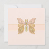 ピンクかわいらしボホバタフライバースデーパーティーキッズ 招待状 (裏面)