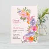 ピンクかわいらしボホフローラ水色甘い16 招待状 (スタンド正面)