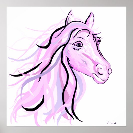 ピンクかわいらしポニー ポスター (正面)