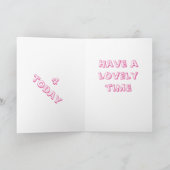 ピンクかわいらしポニー、女の子の誕生日 カード (内部)