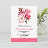ピンクかわいらしマグノリアスのブライダルシャワー招待 招待状 (スタンド正面)