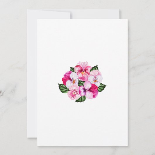 ピンクかわいらしマゼンタ白フローラ100誕生日 招待状 (裏面)