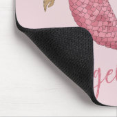 ピンクかわいらしマーメイドハッピーバースデー名前をカスタムする マウスパッド (コーナー)