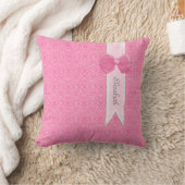 ピンクかわいらしメダリオンダマスクかわいい弓の名前 クッション (ブランケット)