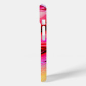 ピンクかわいらしモダンブルースワール大理石の水色 Case-Mate iPhoneケース (裏面 / 左)