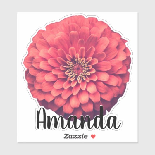 ピンクかわいらしモノグラム名花自然植物かわいい シール (シート)