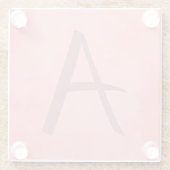 ピンクかわいらしモノグラム ガラスコースター (裏面)