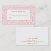 ピンクかわいらしラティスサロンアポイントメントアラーム 予約カード (正面/裏面)